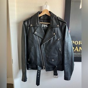Genuine Leather Biker Jacket size small